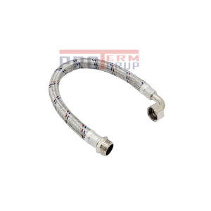 Furtun racord inox cu cot 70cm