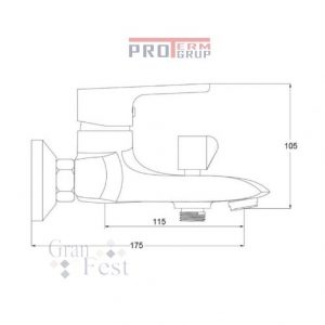 Cмеситель для ванной GF(CRM)/S-12-006N размеры